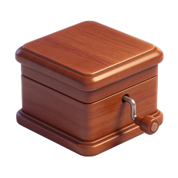 Antique Wooden Music Box Icon - 3D Rendered
