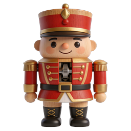 Wooden Nutcracker Toy Icon - Christmas Holiday Figure