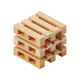 Stacked Wooden Pallet Icon - Isometric 3D Design