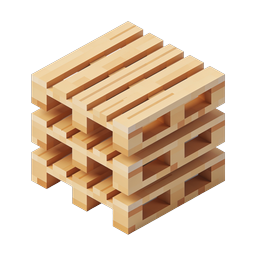 Icône 3D isométrique de pile de palettes en bois | Logistique et Expédition