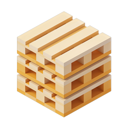 Wooden Pallet Stack Icon - Isometric Logistics Design