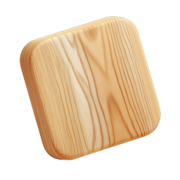 Realistic Wooden Panel Icon - Natural Wood Grain