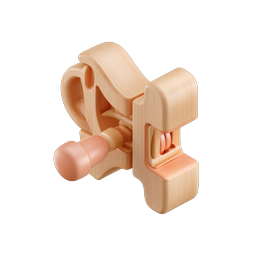 Wooden Pencil Sharpener 3D Icon for Stationery