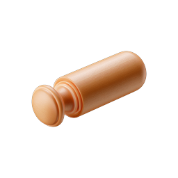 Wooden Pestle Icon - 3D Clay Style Kitchen Tool