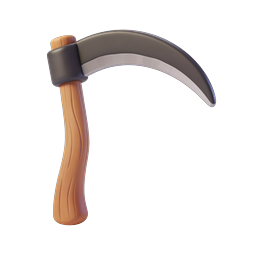 3D Wooden Pickaxe Tool Icon for Gaming & Mining
