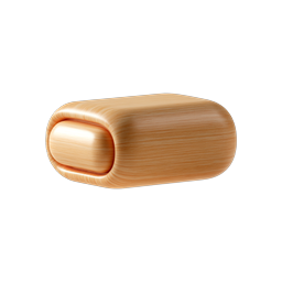 Wooden Pill Capsule Icon - Natural Medicine Symbol