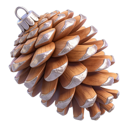 Wooden Pinecone Ornament Icon | Holiday Decoration