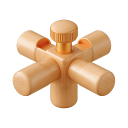 Wooden Pipe Valve Cross Fitting Plumbing Icon