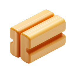 Stacked Wooden Planks 3D Icon - Lumber & Carpentry