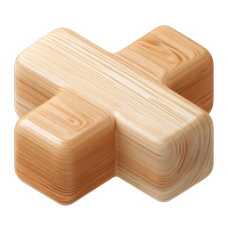 Wooden Plus Icon - 3D Isometric Design Element