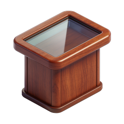 Wooden Podium Icon - Isometric 3D Lectern Design