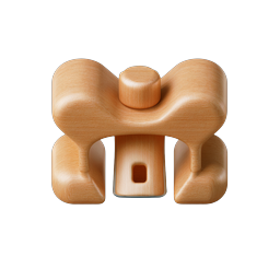 Wooden Press 3D Icon - Handcrafted Clay Style