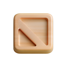 Wooden Prohibition Icon - Natural 3D Block Symbol