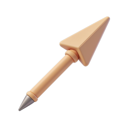 Wooden Pushpin 3D Icon - Classic Office Pin