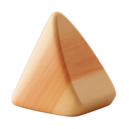 Holzpyramide 3D-Icon - Natürliche geometrische Form