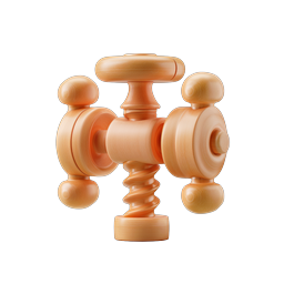 Wooden Radiator Valve Icon | 3D Plumbing Fixture