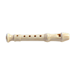 Icono de flauta dulce de madera | instrumento musical realista 3D