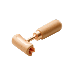 Wooden Roller Tool - Realistic 3D Craft Icon
