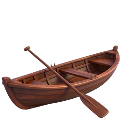 Wooden Rowboat Icon - Classic Nautical Boat Design