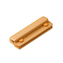 Icono de regla de madera - Herramienta de medición 3D isométrica