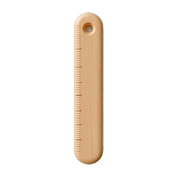 Wooden Ruler Icon - Realistic Measurement Tool