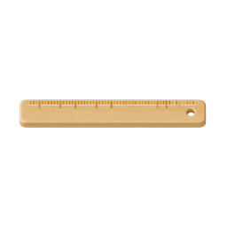 Wooden Ruler Icon - Realistic 3D Measurement Tool