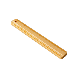 Wooden Ruler Icon - Realistic 3D Measurement Tool