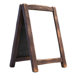 Wooden Sandwich Board Chalkboard Sign Icon