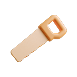 Wooden Saw 3D Icon - Carpentry Tool Collection
