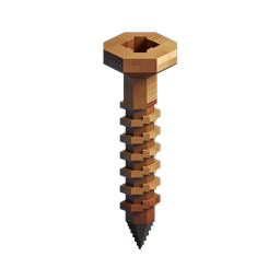 Stylized Wooden Screw Icon for DIY Projects