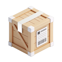 Wooden Shipping Crate Icon - 3D Isometric Box