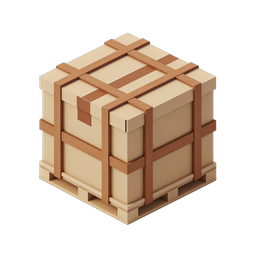Wooden Shipping Crate Icon - Isometric 3D Packaging