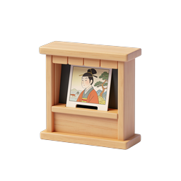 Traditional Wooden Shrine Display Icon | 3D Render