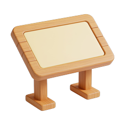 Wooden Sign Display Board Icon - 3D Rendered