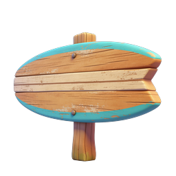 Wooden Signpost Blank Icon - Rustic 3D Directional Sign