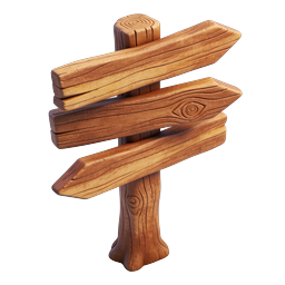 Wooden Signpost Icon - Rustic Directional Arrows