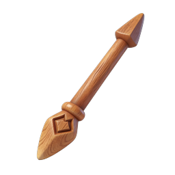 Holzspeer-3D-Icon - Fantasy-Waffen-Asset