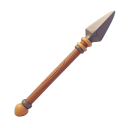 Icona lancia di legno - Illustrazione arma medievale 3D