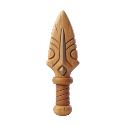 Stylized Wooden Spear Icon for Culture and Adventure Themes