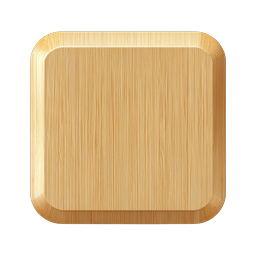 Realistic Wooden Square Board Icon | Natural Bamboo Texture
