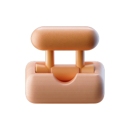 Wooden Stamp Icon - 3D Clay Style Press Tool