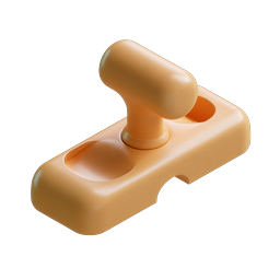 Wooden Stamp Press Icon | 3D Clay Style Seal Holder