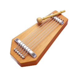 Traditional Wooden String Instrument Icon | 3D Music