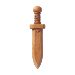 Wooden Sword Icon - Realistic 3D Render