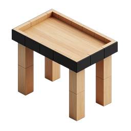 Wooden Table Isometric 3D Icon - Modern Furniture Design