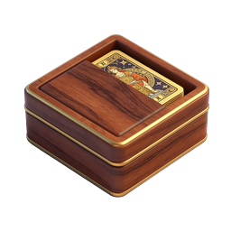 Wooden Tarot Card Box with Gold Trim Icon