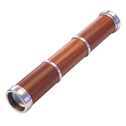 Wooden Telescope Icon - Classic Spyglass Illustration