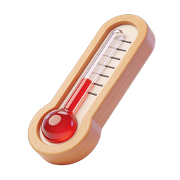 Wooden Thermometer Icon | Temperature Measurement