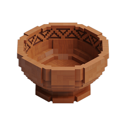 Ícone de Trono de Madeira Voxel - Cadeira 3D Estilo Minecraft