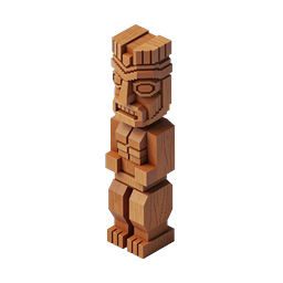 Wooden Tiki Totem Pole Isometric 3D Icon
